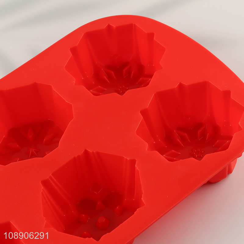 Online wholesale 7-cavity snowflake shape silicone cake molds for baking