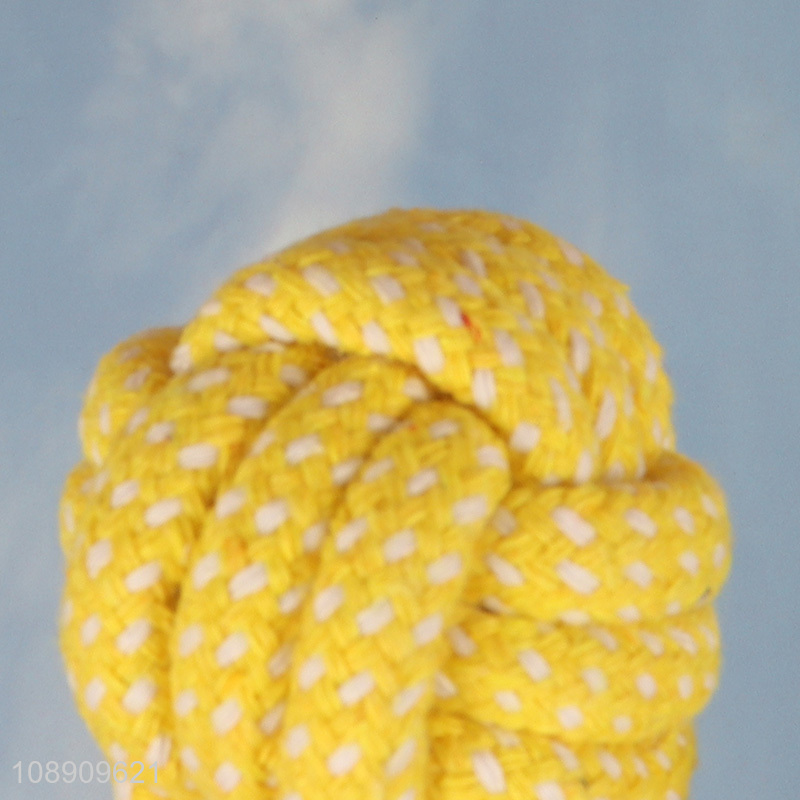 Good selling yellow cotton rope ball chew toy pet interactive toy