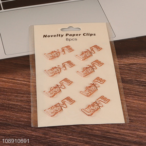 Good sale love letter 8pcs metal clips paper clips wholesale