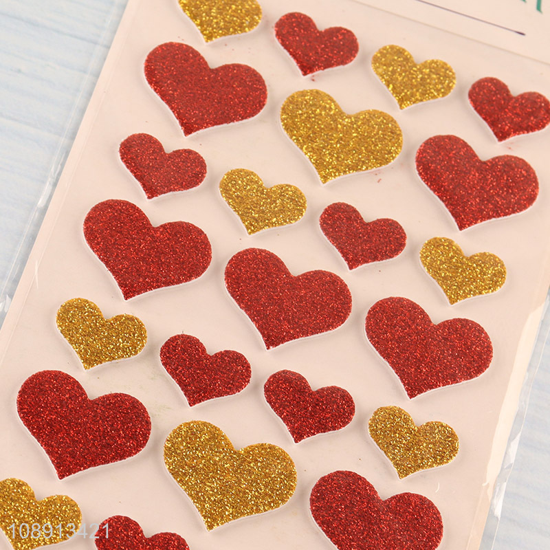 Factory Price Glitter Heart Stickers for Kids Toddlers