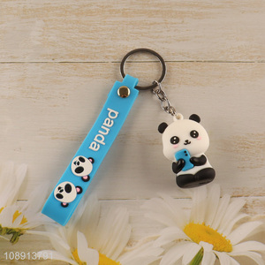 Good Quality Kawaii Panda Keychain Silicone <em>Key</em> <em>Chain</em> for Gift