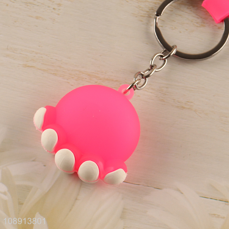 Hot Selling 3D Cartoon Octopus Keychain Silicone Bag Pendants