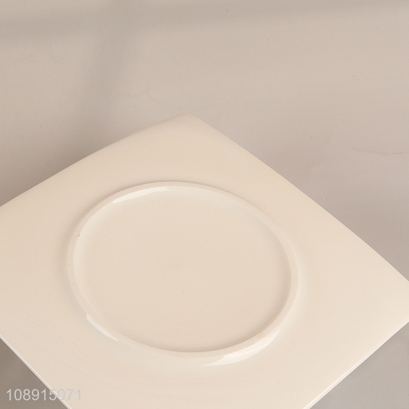 Factory price square ceramic white tableware plate dessert plate