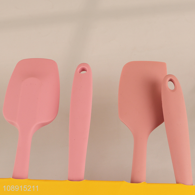 New product 4pcs pink silicone kitchen baking tool set butter spatula oil brush set