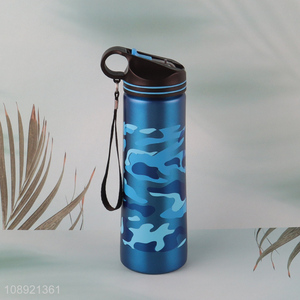 Top quality portable stainless steel sports water bottle with handle