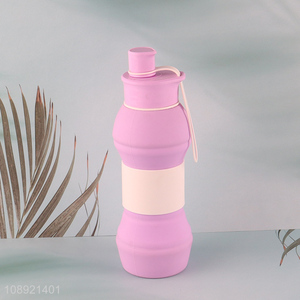 China wholesale 550ml folding silicone water bottle