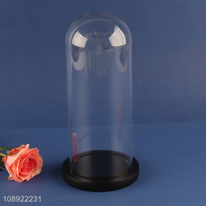 Hot selling gifts rose flower dustproof glass cover wholesale