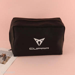 Hot sale black portable travel cosmetic bag makeup bag