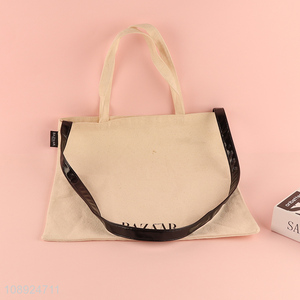 Best selling white canvs bag shoulder bag shopping bag