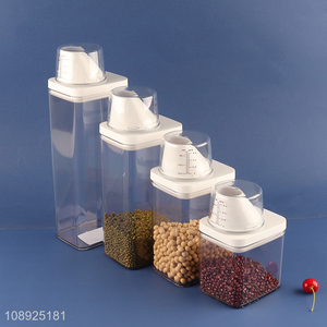 Top selling sealed food container storage jar with scooping cup