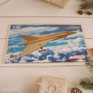 Factory Supply 3D Wooden Aircraft Puzzle Wooden Model Kit for Kids