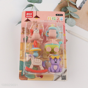 Hot selling cartoon students stationery eraser set wholesale