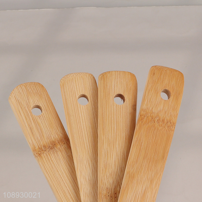 Wholesale Kitchen Utensils Set Bamboo Cooking Spoon Spatula with Holder