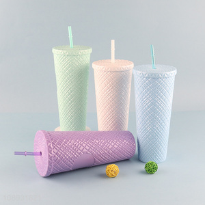 New arrival multicolor plastic straw cup drinking cup for sale