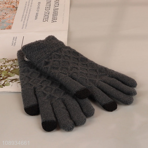 High quality men's winter gloves touch screen knit gloves