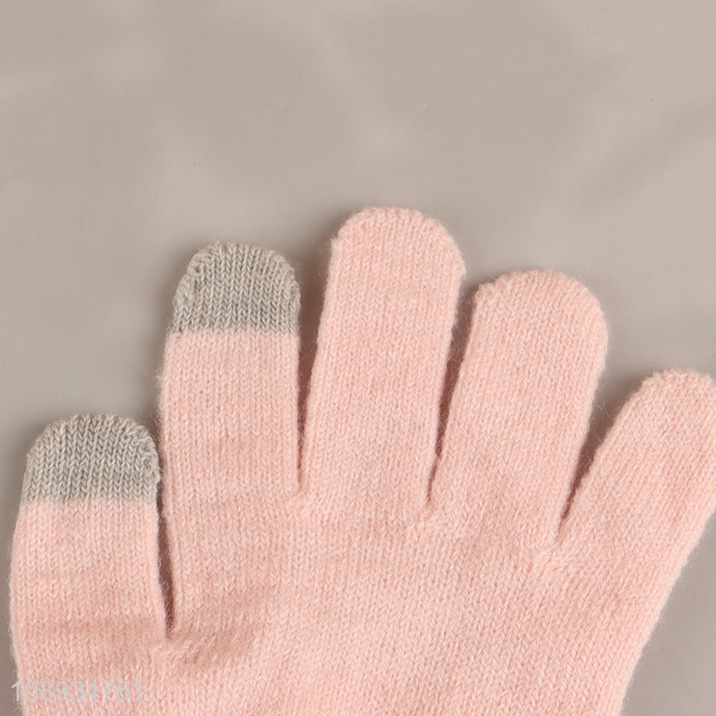 New arrival kids winter gloves touch screen texting knit gloves