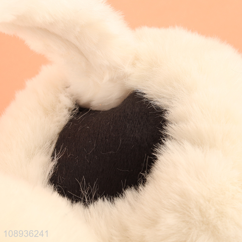 Good quality white plush women kepp warm earmuffs