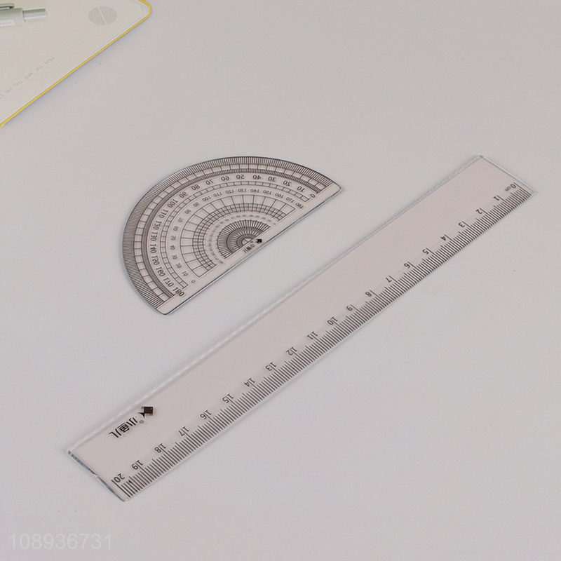 High Quality 4 Pieces Math Set Ruler And Protractor Set for Students