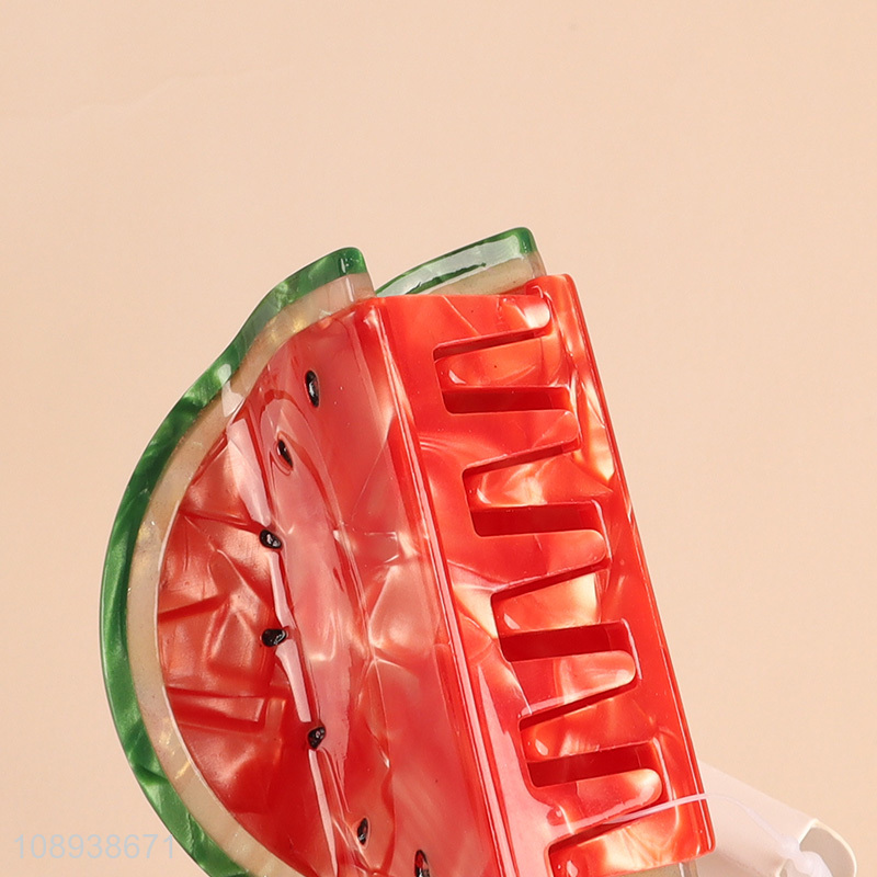 Hot Selling Cellulose Acetate Watermelon Hair Claw Clips for Women