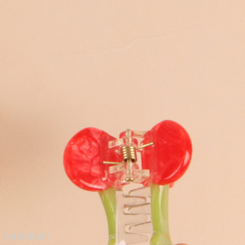 Factory Price Cherry Hair Claw Clips Cellulose Acetate Hair Clips