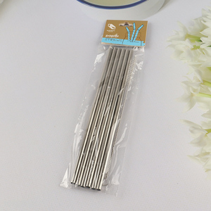 Yiwu market 6pcs stainless steel reusable drinking straw