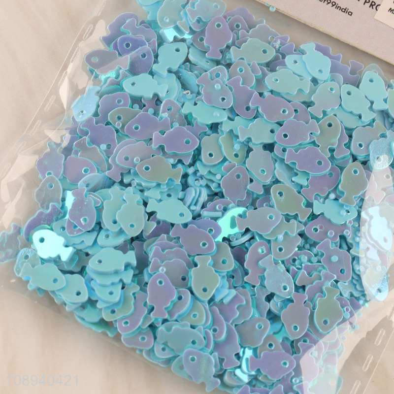 Yiwu market blue fish shape diy garment craft sewing sequin