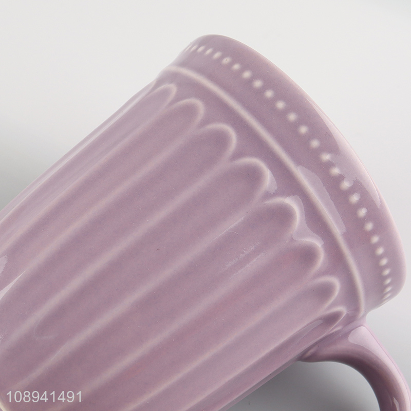 New style purple ceramic water cup water mug with handle