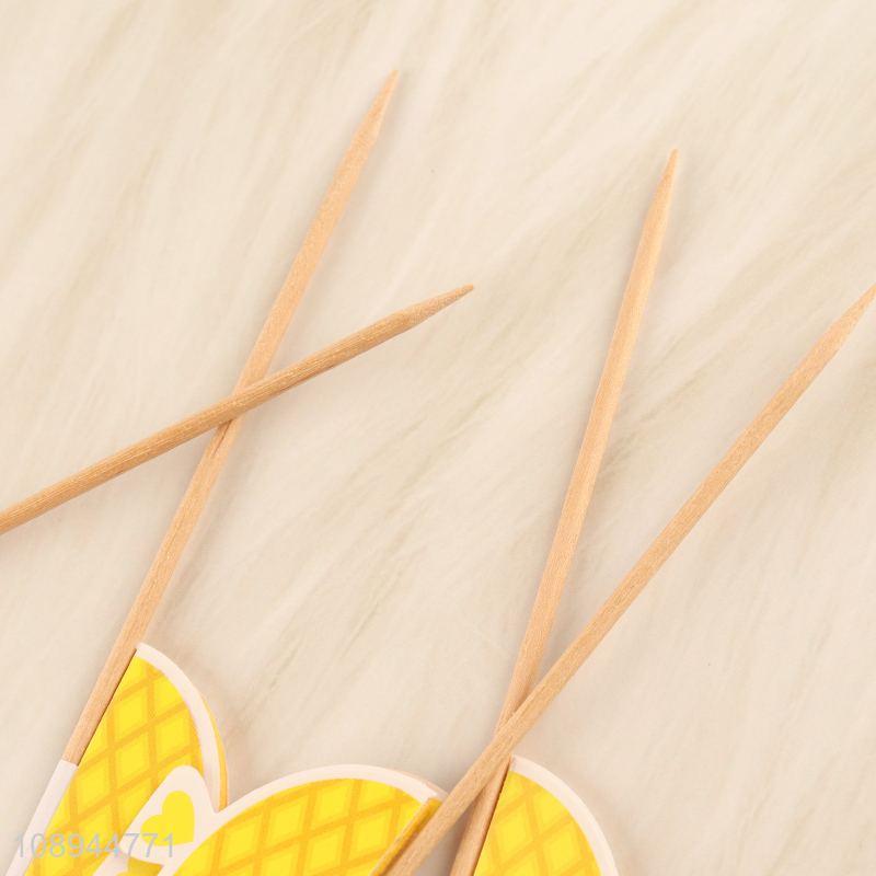 Factory Price 4PCS Pineapple Cupcake Toppers Cocktail Picks