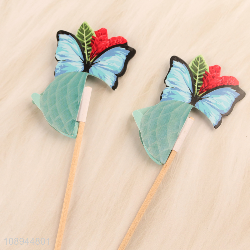 Hot Selling 4PCS Butterfly Cupcake Toppers Cupcake Toothpicks