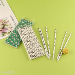 Good Quality Football Print Paper Straws Drinking Straws