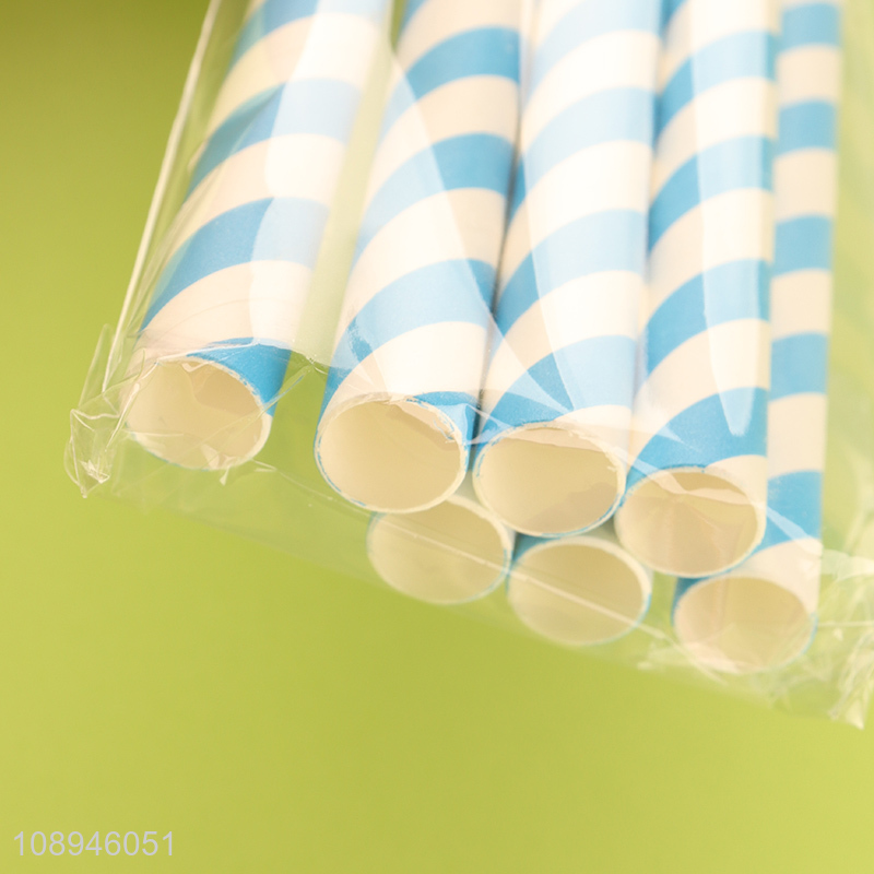 New Product Disposable Striped Paper Straws for Milky Tea