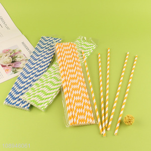 Online Wholesale Extra Long Striped Paper Drinking Straws