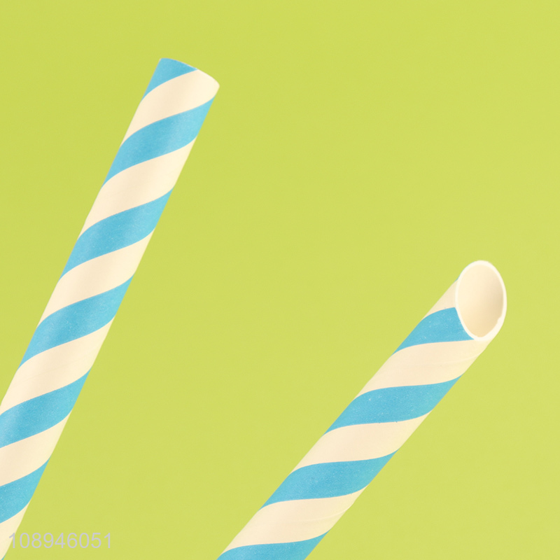 New Product Disposable Striped Paper Straws for Milky Tea