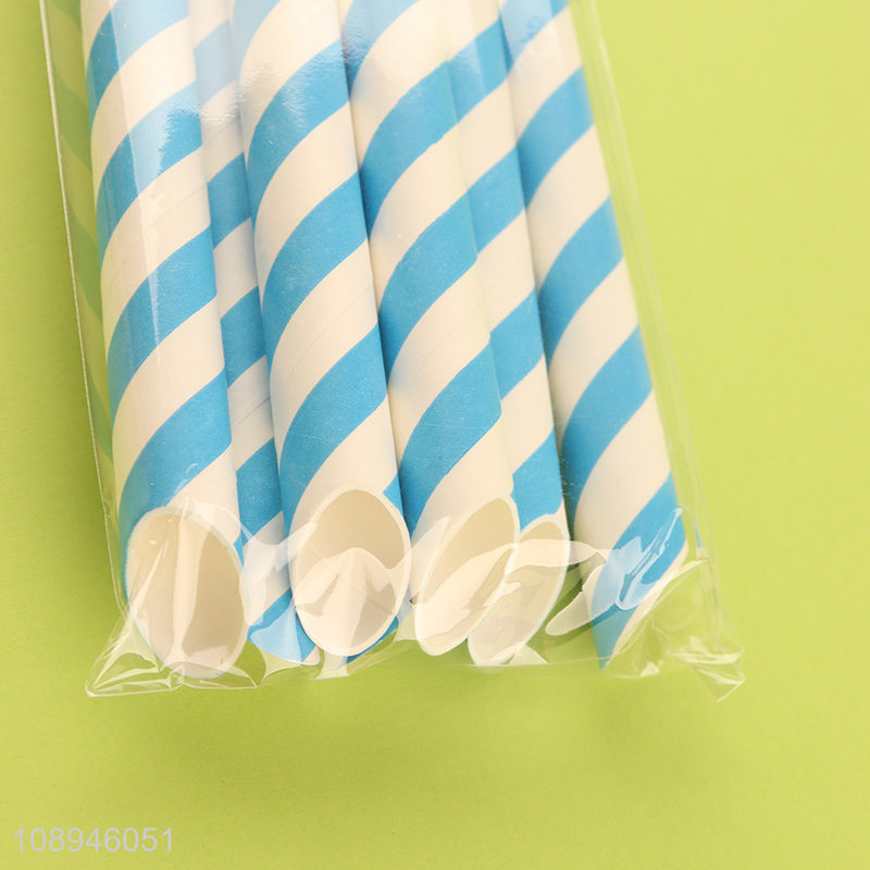 New Product Disposable Striped Paper Straws for Milky Tea