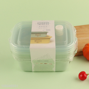 New Product 4PCS Microwave Safe Plastic Food Storage Containers Set