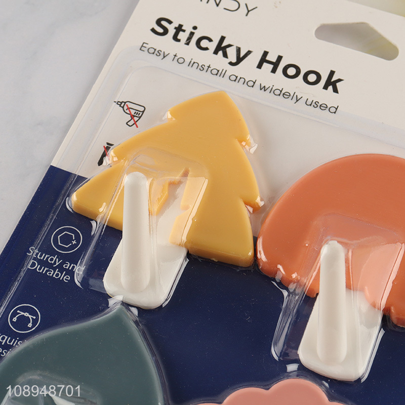 Factory Supply 4PCS Sticky Wall Hooks For Hanging Coat Towel Keys