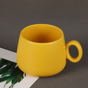 Top quality yellow <em>ceramic</em> water mug coffee <em>cup</em> with handle