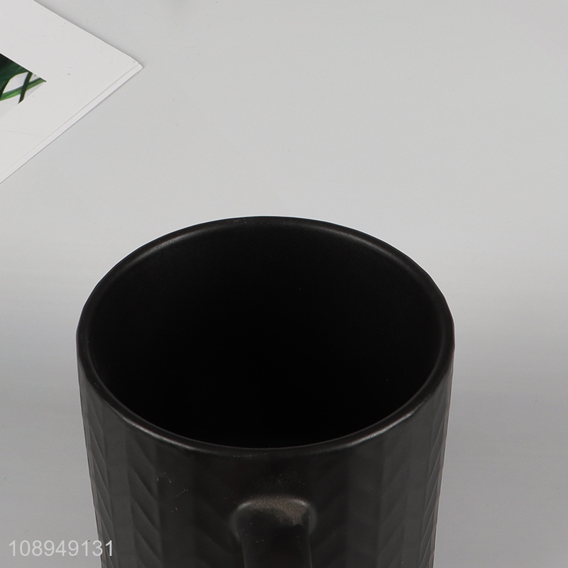 Latest design black ceramic coffee cup tea cup with handle