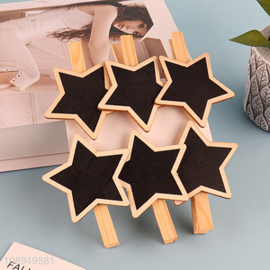 New Arrival 6PCS Wooden Mini Blackboard Clips for Wedding Party Decor