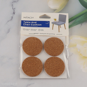 Hot Selling 4PCS 4X4CM Round Cork Furniture Pads Anti Scratch Chair Leg Pads