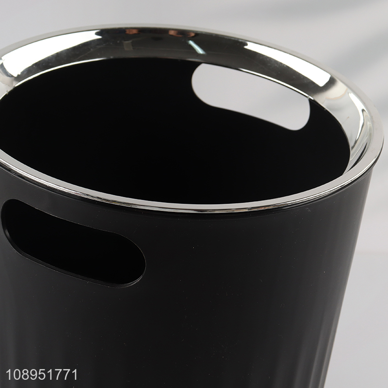 Hot Selling Plastic Trash Can with Pressure Ring for Bathroom Bedroom