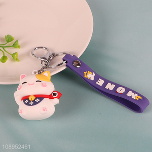 Top products fortune cat shape cartoon keychain for gifts