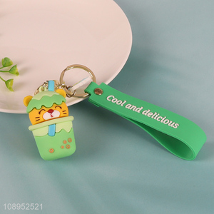 Good quality portable cartoon pendant pvc keychain for gifts