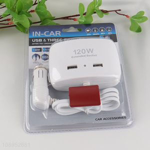 China Imports 120W 3-Socket Cigarette Lighter Splitter Car Charger Adapter