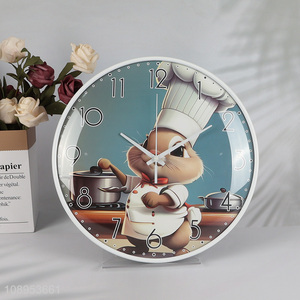 Factory price round cartoon home decor wall clock for sale