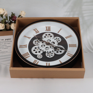 Yiwu market home decor round real moving gear wall clock