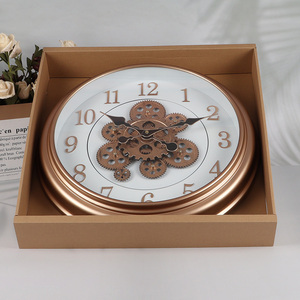 Latest products round real moving gear wall clock for home decor