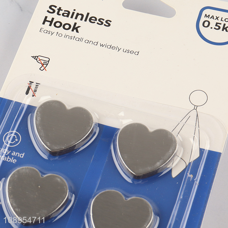 New Product 6PCS Stainless Steel Fridge Magnets Heart Refrigerator Magnets