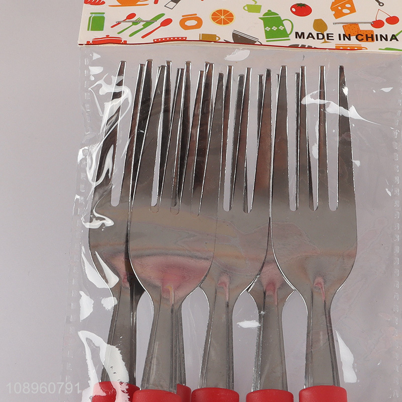 Yiwu market 6pcs stainless steel tableware fork set for sale