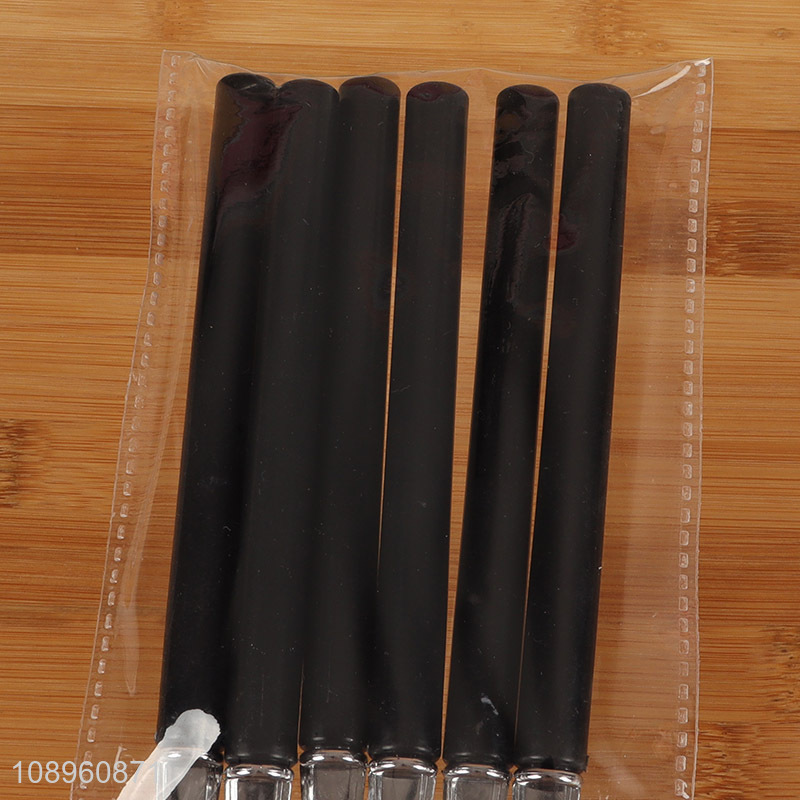 Low price 6pcs stainless steel cutlery fork with black handle